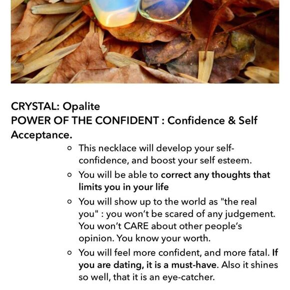 NWT The Crystal Babes Magic Necklace - The Confident (Opalite) - Gold - Picture 3 of 3